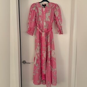 Cynthia Rowley Pink Floral Long Sleeve Dress